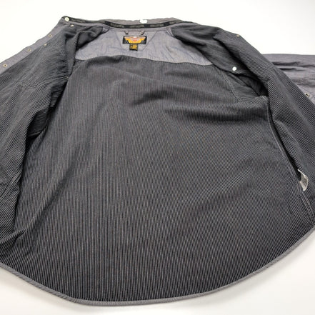 Surchemise Harley Davidson XL gris coton épais doublée boutons pression