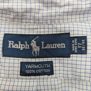 Chemise Ralph Lauren bleue petits carreaux logo marine taille XL #2444