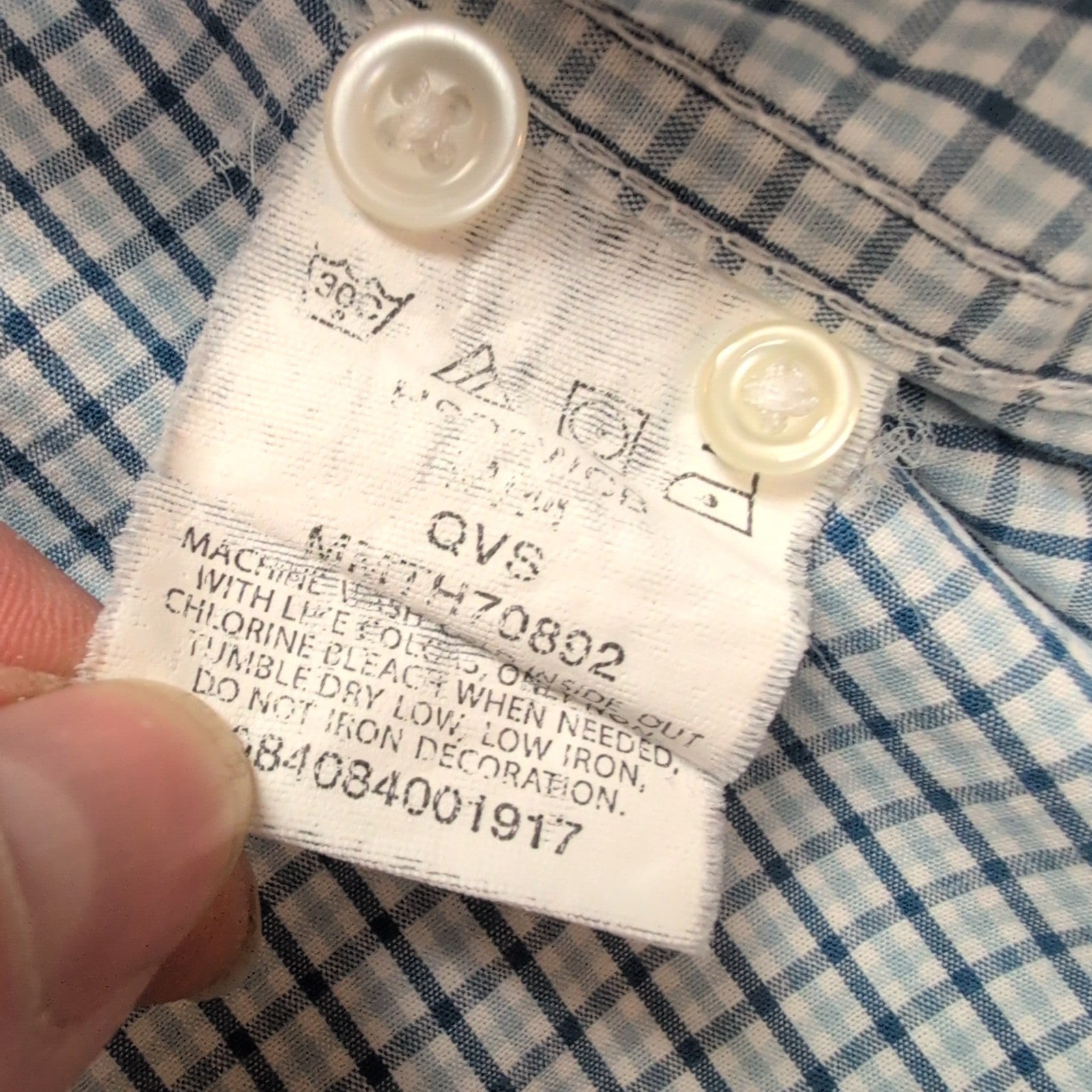 Chemise Wrangler Hero bleue à petits carreaux manches courtes à poche taille M