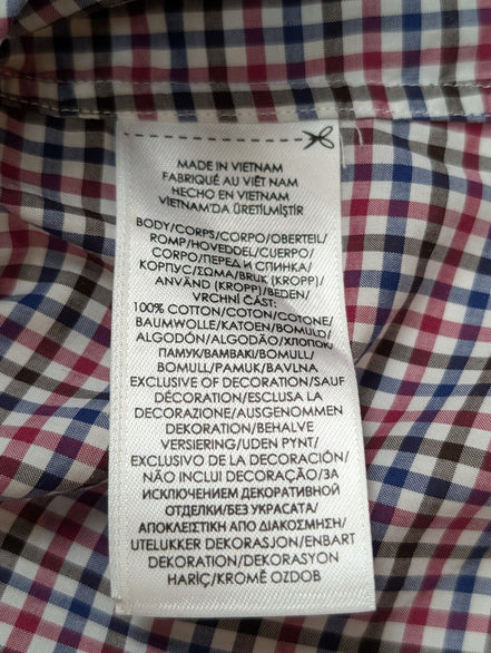 Chemise RALPH LAUREN Classic Fit Coton Stretch Vichy Rouge Bleu - Taille XS