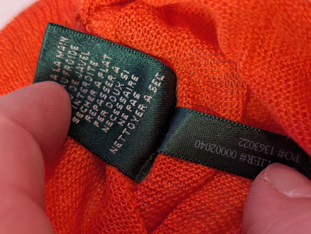 Haut femme LAUREN Ralph Lauren orange 100% lin manches courtes taille S