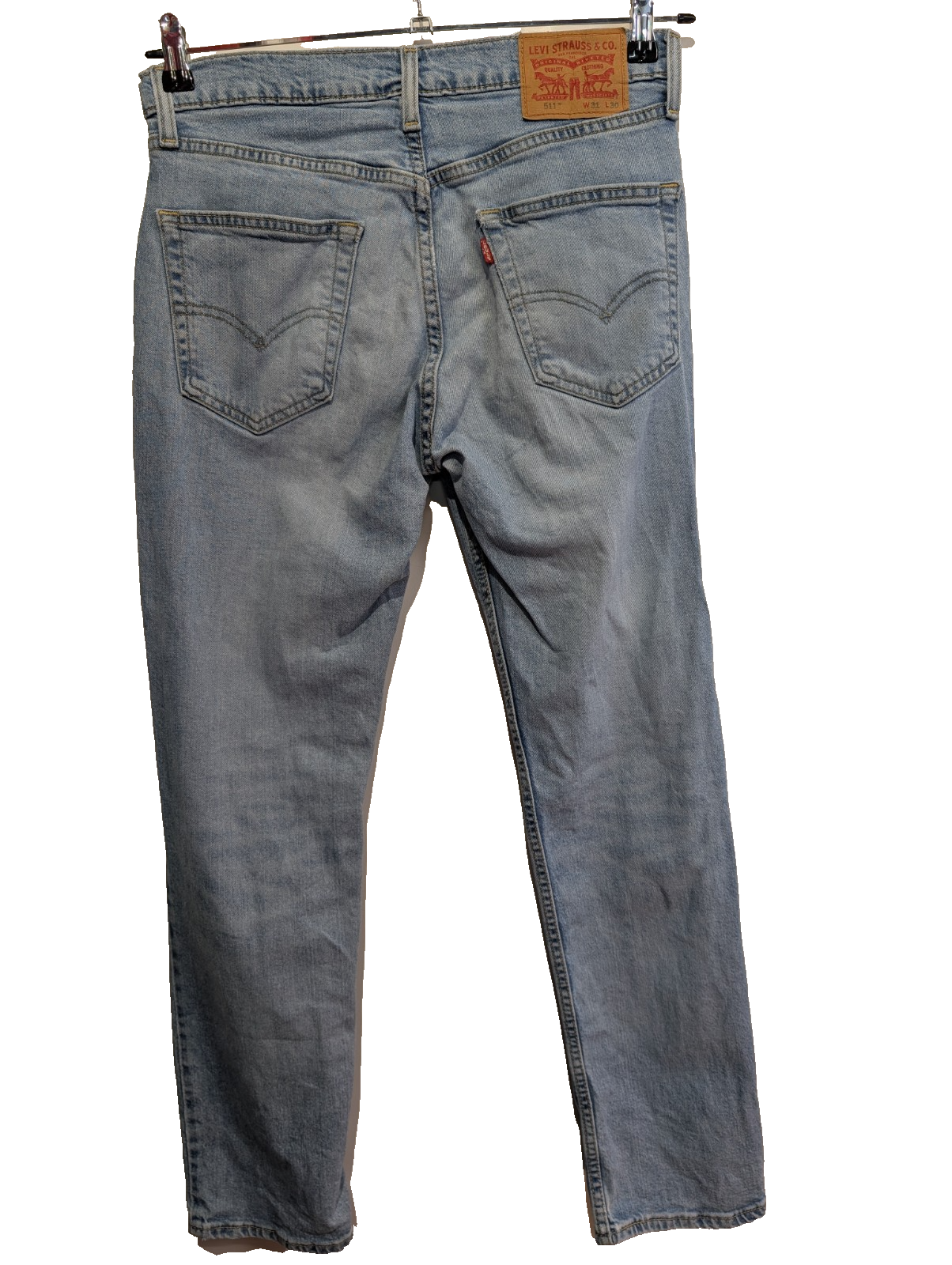Jean Levi's 511 Homme Vintage Bleu Clair W31 L30 Denim Slim Fit Stretch Pantalon