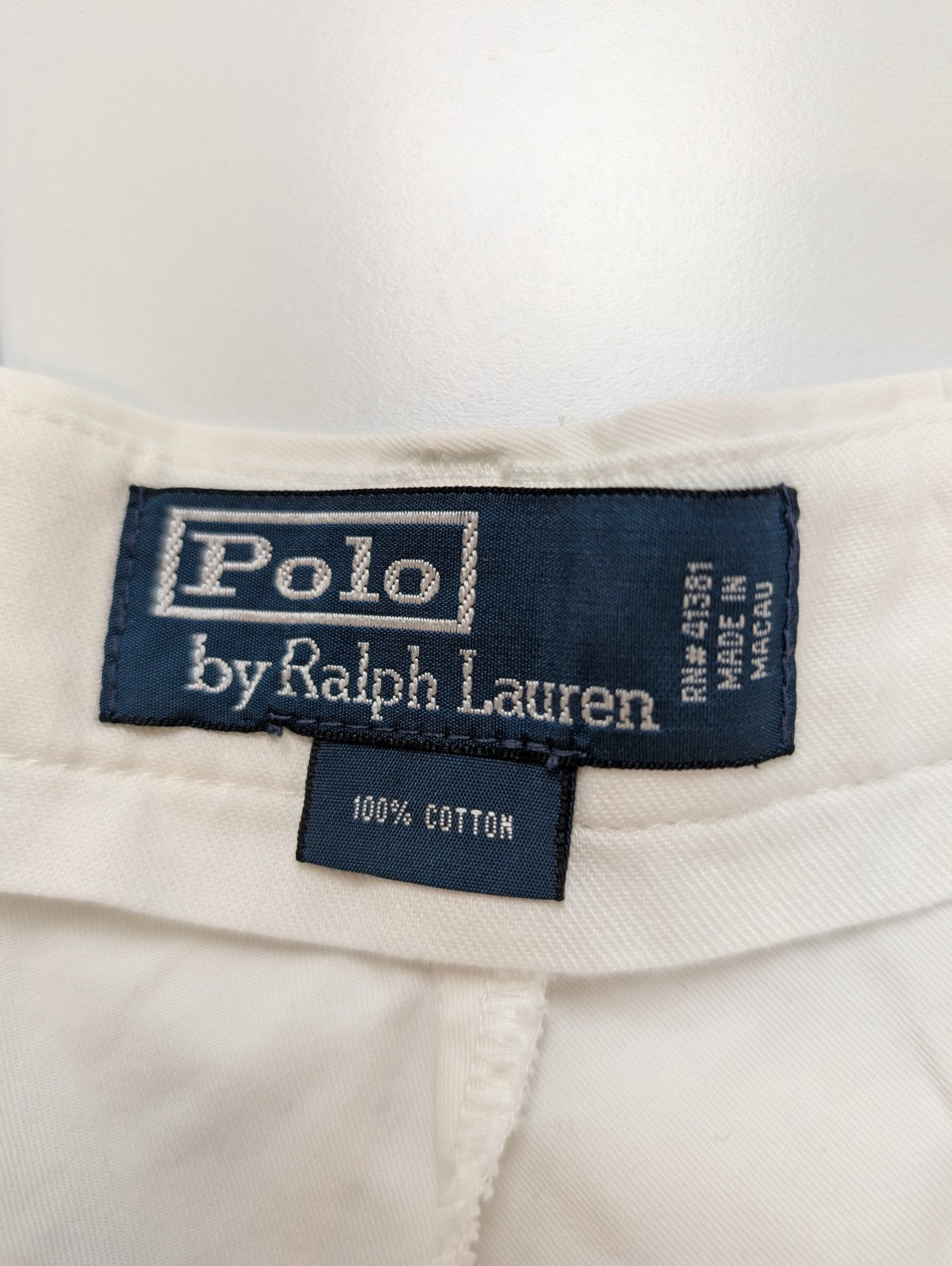 Pantalon Chino Vintage POLO RALPH LAUREN Blanc 🐚 Taille W38 (48 FR) 🐚 Coton