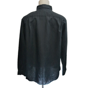 Chemise Old Navy XL Lin Coton Noir Uni Manches Longues Excellent État