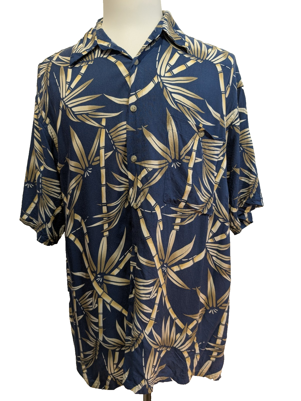 Chemise Hawaïenne Pierre Cardin 100% Rayonne Motif Bambou - Taille XL