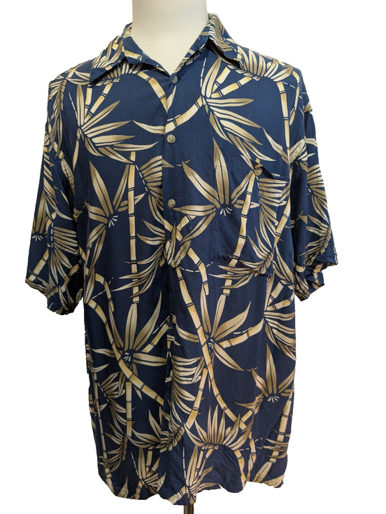 Chemise Hawaïenne Pierre Cardin 100% Rayonne Motif Bambou - Taille XL