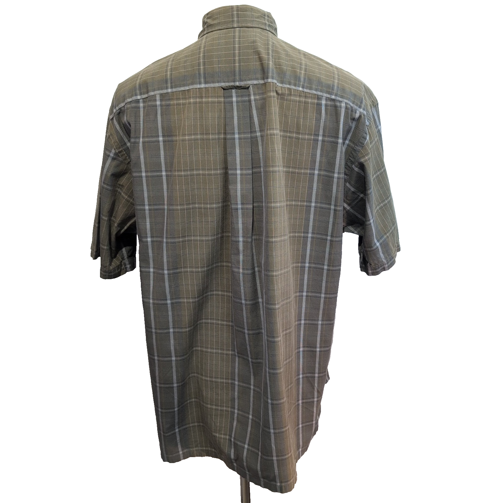 Chemise Nautica Manches Courtes à Carreaux Kaki - Taille XL