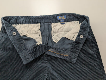 Pantalon Velours côtelé Polo Ralph Lauren W29 L26 Bleu Marine Logo Rouge