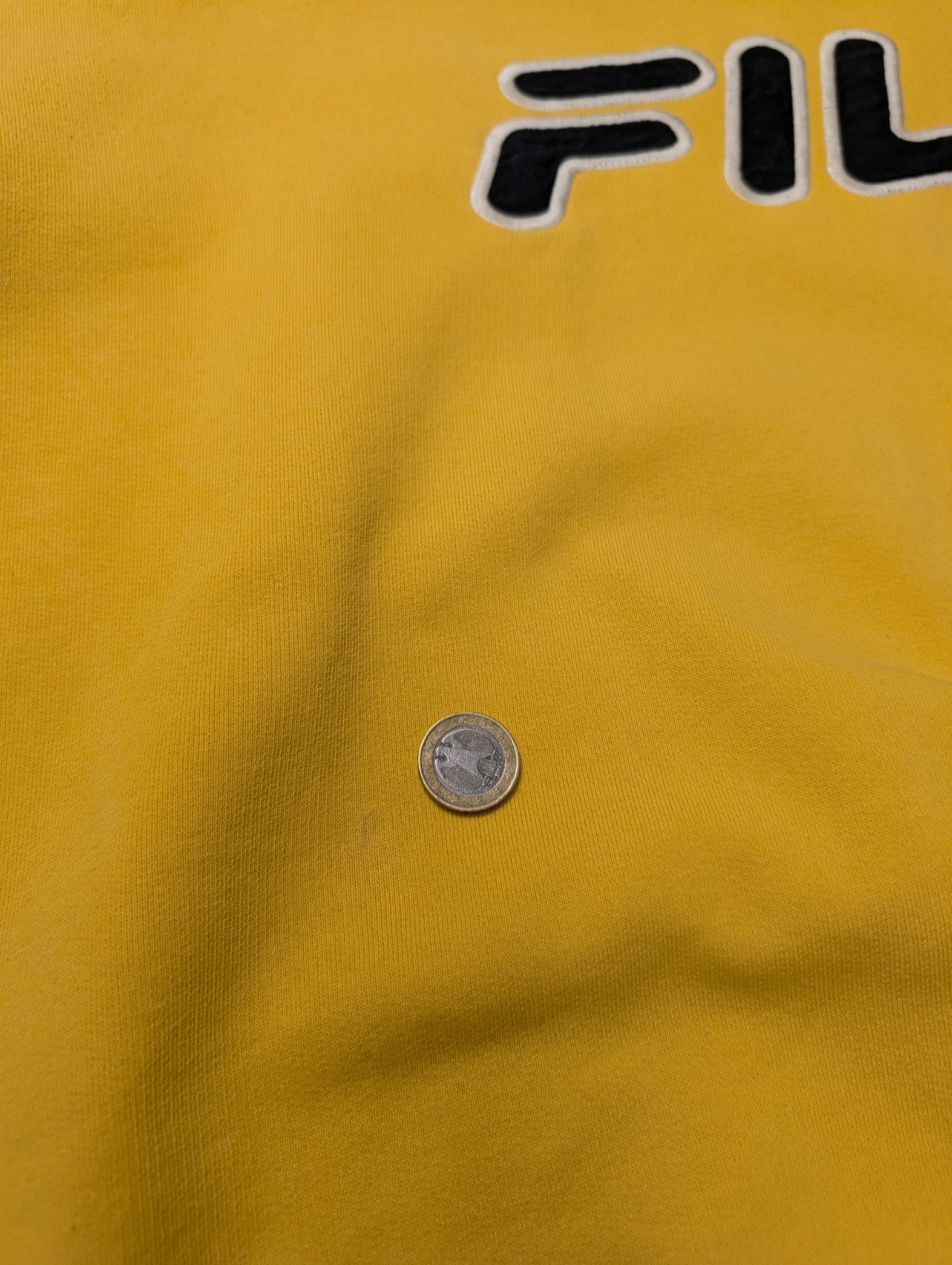 Sweat Fila Vintage 90s - Pull Jaune Éclatant Retro Streetwear - Taille L