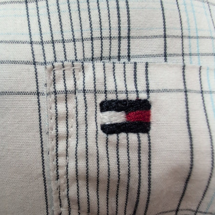 Chemise Tommy Hilfiger Manches Courtes Bleue et Blanche à Carreaux Taille L