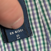 Chemise Ralph Lauren vert violet à petits carreaux taille L #2815