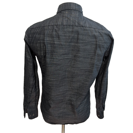 Chemise Beverly Hills Polo Club S Noir Rayures Grises 2 Poches Manches Longues