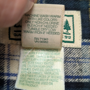Chemise L.L.Bean Flanelle T.L - Carreaux Vert Foncé Jaune 100% Coton