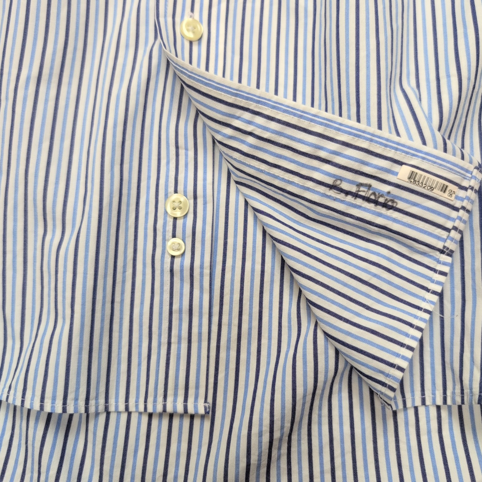 Chemise Chaps Classic Fit bleu rayures manches longues 1 poche XXL 3XL