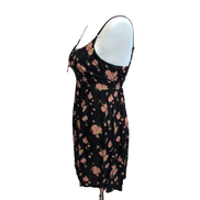 Robe d'été Femme XS Noire Fleurie Rayonne Bretelles Réglables Bohème