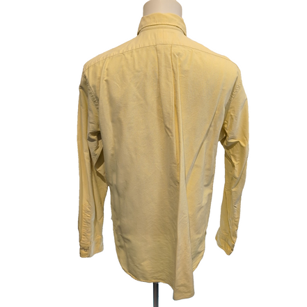 Chemise Ralph Lauren L Jaune Uni Logo Marron Coton Manches longues