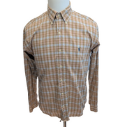 Chemise Ralph Lauren Blaire Vintage M Marron Clair Carreaux Coton Léger