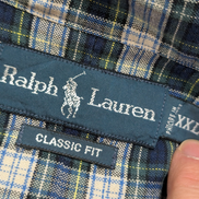 Chemise Ralph Lauren verte et marine à carreaux taille XXL logo vert #2567