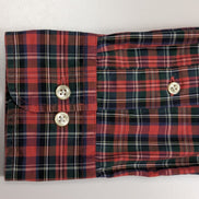 Chemise Polo Ralph Lauren Regent Custom Fit Rouge à carreaux Taille L Sans Logo