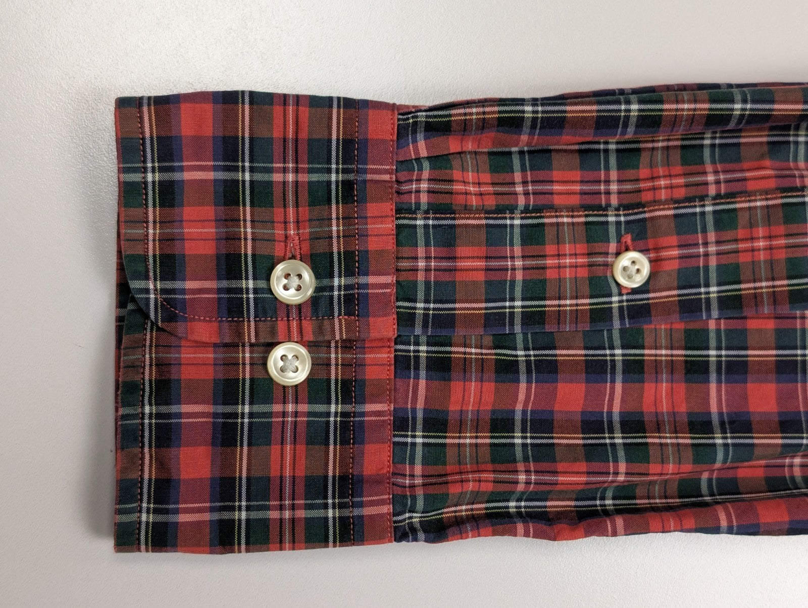 Chemise Polo Ralph Lauren Regent Custom Fit Rouge à carreaux Taille L Sans Logo