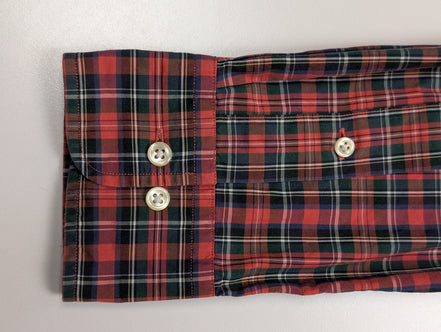 Chemise Polo Ralph Lauren Regent Custom Fit Rouge à carreaux Taille L Sans Logo