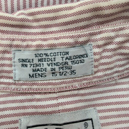 Chemise L.L. Bean à Rayures Bordeaux 100% Coton du Pérou - Taille M/L