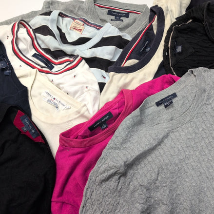 LOT 10 PULLS TOMMY HILFIGER - HOMME & FEMME - À RÉPARER / UPCYCLING