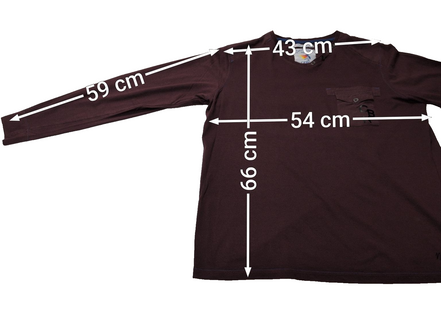 T-Shirt Manches Longues Bordeaux CBK - Taille XL - Poche à Rabat - Neuf sans Éti