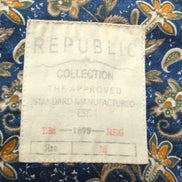 Chemise Republic Collection M Stretch Bleu Paisley Cachemire Manches Longues