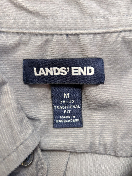 Chemise LANDS' END T.M Velours Côtelé Gris 71% Coton Classic Fit