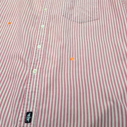 Chemise Docker's Manches Courtes Rayée Rouge - Taille XL (taille comme 2XL)