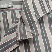 Chemise Lacoste L Rayures Marron Rose Bleu Coton Logo Poche manches longues