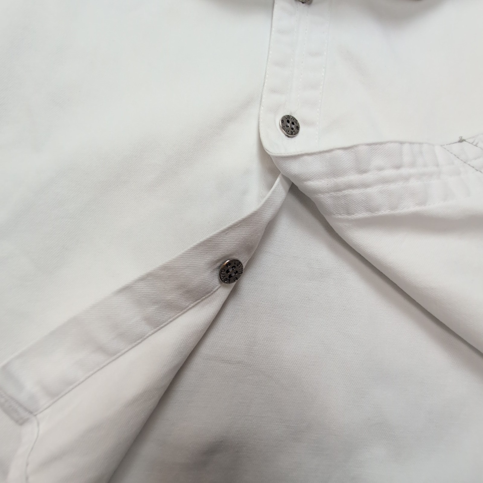 Chemise LEVI'S Homme XL Blanche en Jean Manches Longues Poches