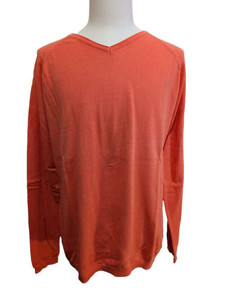Pull Fin 100% Coton IN EXTENSO Orange - Col V - Taille XL - État Neuf