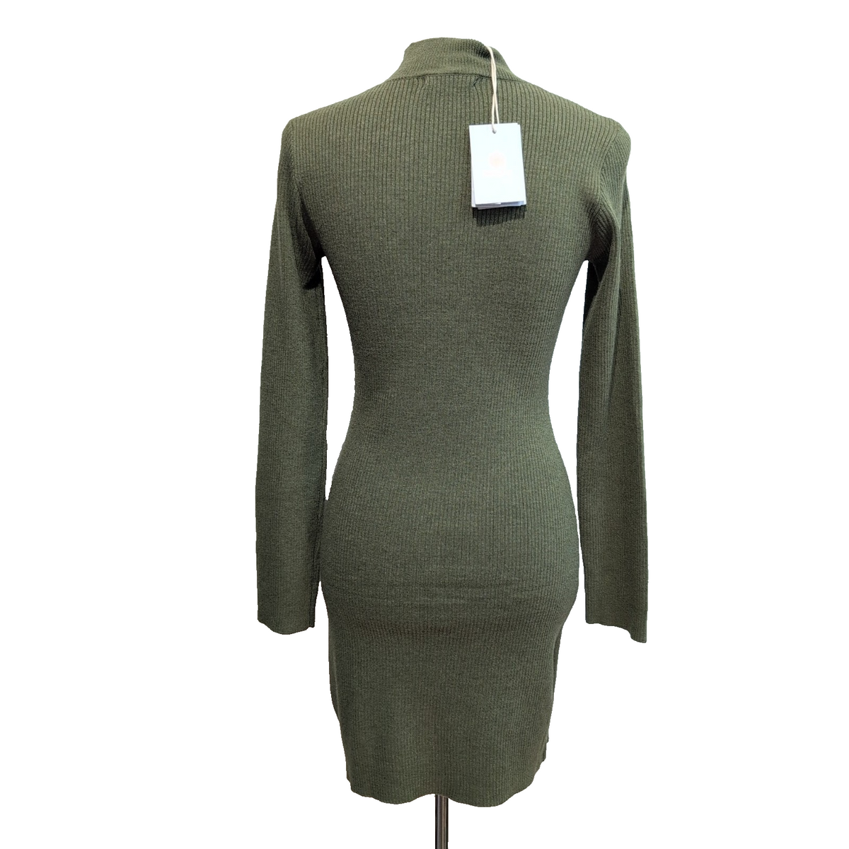 Robe Emilie.K Barnaba S/M Vert Kaki Manches Longues Neuve Étiquette