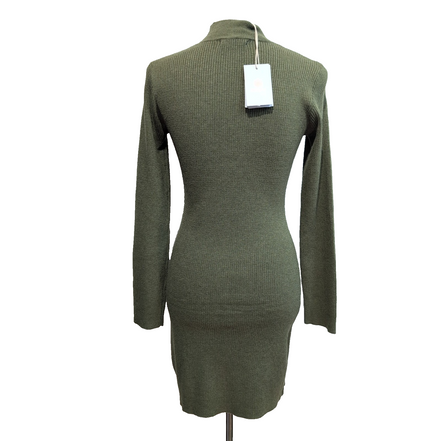 Robe Emilie.K Barnaba S/M Vert Kaki Manches Longues Neuve Étiquette
