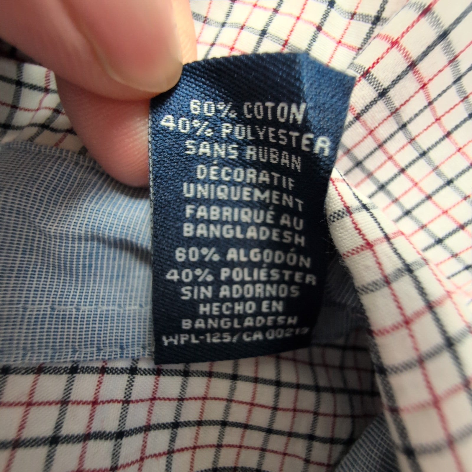 Chemise CHAPS à carreaux rouge et noir manches courtes taille L #157e