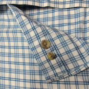 Chemise L.L. Bean blanche à carreaux bleus taille XXL #132e
