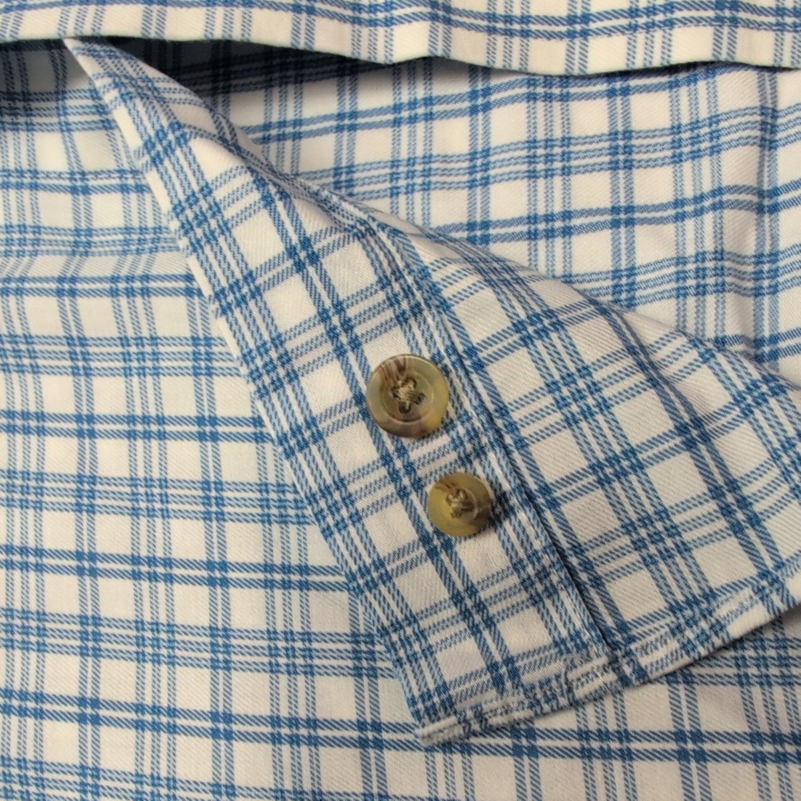Chemise L.L. Bean blanche à carreaux bleus taille XXL #132e