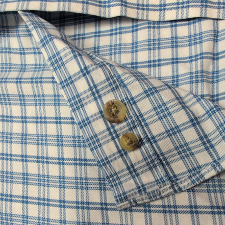 Chemise L.L. Bean blanche à carreaux bleus taille XXL #132e