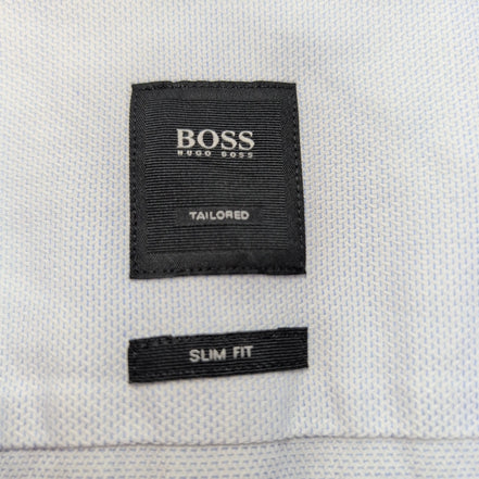 Chemise HUGO BOSS Slim Fit 100% Coton Piqué Bleu Clair Taille 42 L/XL