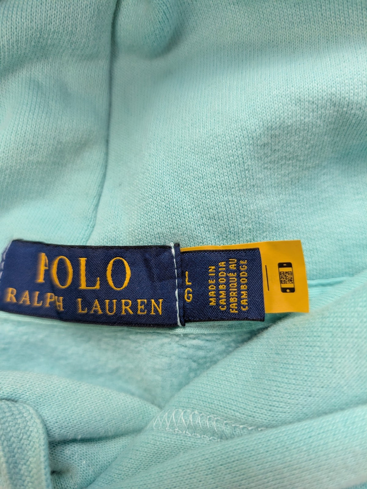 Sweat à capuche Polo Ralph Lauren L vert menthe pastel hoodie logo POLO