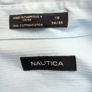 Chemise Nautica Bleu Clair Rayures Gaufrées Poignets Mousquetaires XXL