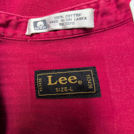 Chemise LEE Rouge à Col Officier avec Poche Manches Longues - Taille L