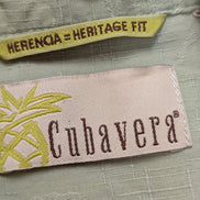 Chemise Hawaïenne Cubavera Soie & Coton Vert Pâle Palmiers - Taille S
