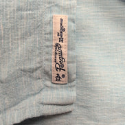 Chemise Penguin L Bleu Clair Uni Lin Coton Manches Retractables