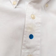 Chemise Ralph Lauren Classic Fit XL Blanc Uni Logo Bleu Marine manches longues
