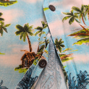 Chemise Hawaïenne Manches Courtes George Rayonne Ananas Bleu M