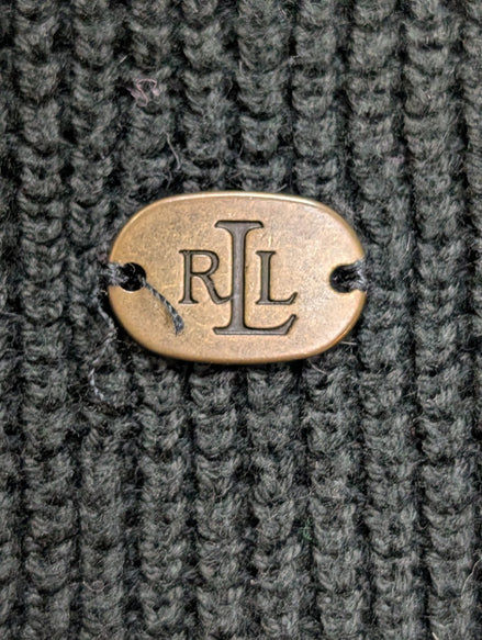Pull Ralph Lauren (Lauren) Femme L Col Roulé Large Cordon Noir Plaque Logo 🏷️