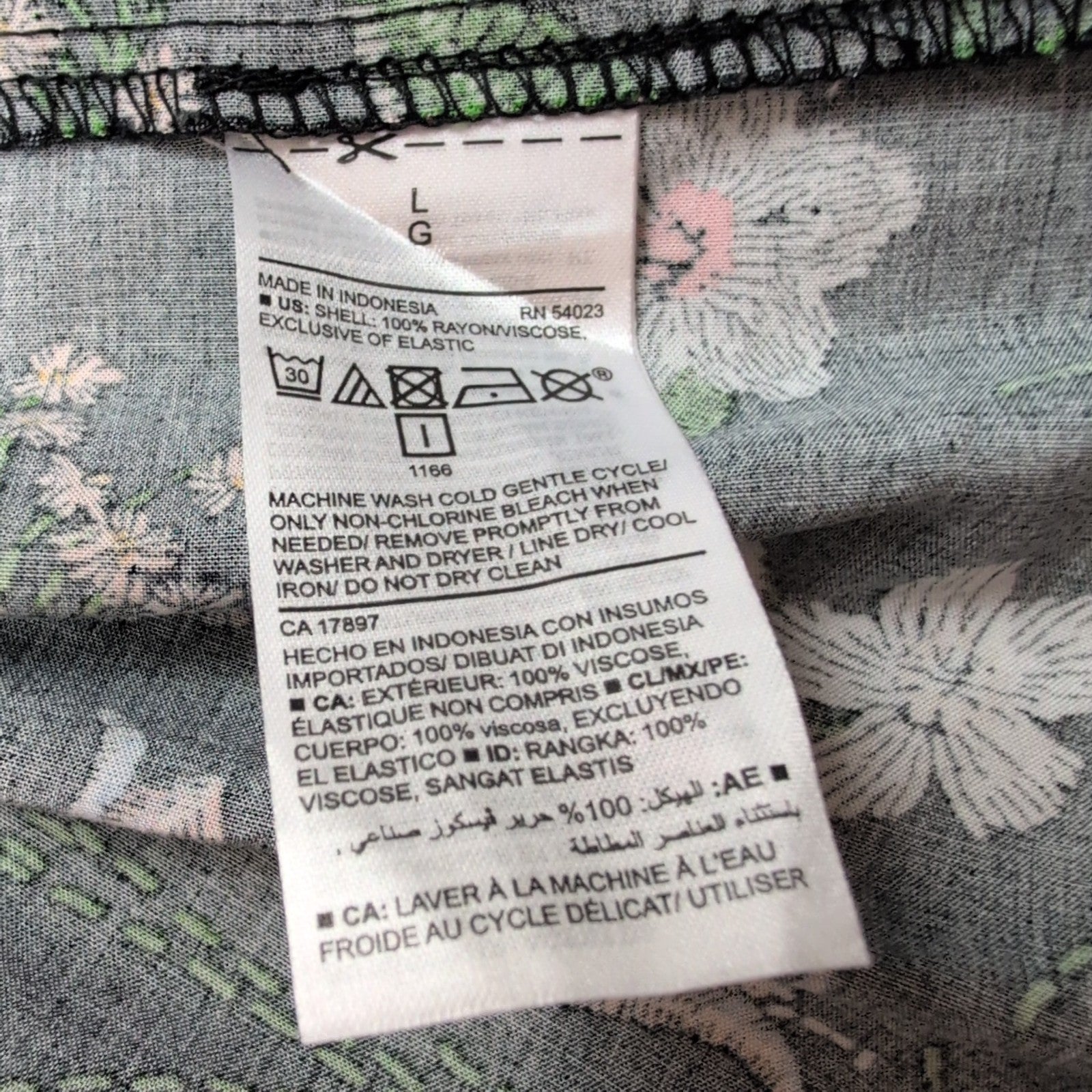 Robe d'été Fleurie Noire Viscose Bretelles Réglables Taille L